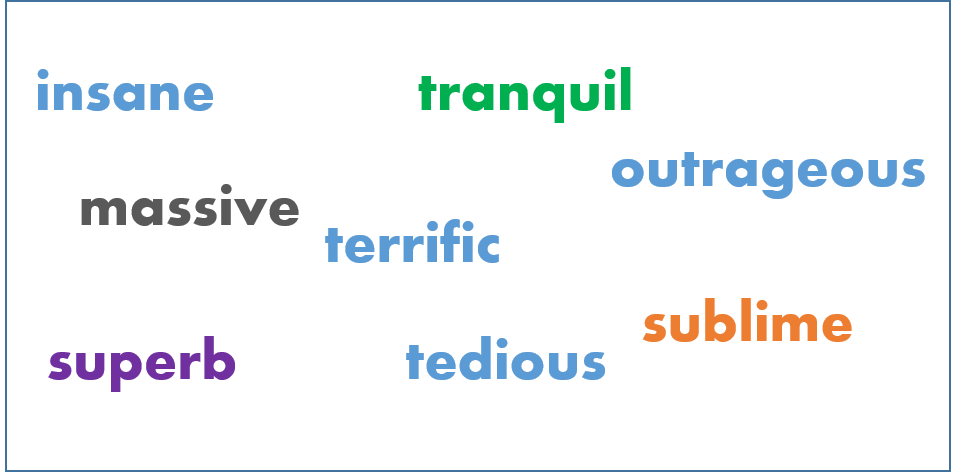 Emphatic Adjectives English Vocabulary Practice